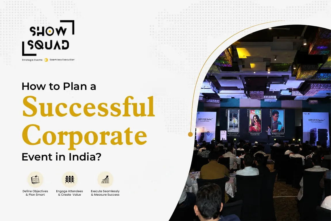 How to plan a successful corporate event in India: guide cover by Show Squad Events